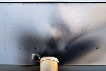 Soot on sheet metal