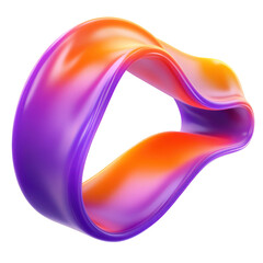Abstract Gradient Swirl Shape with Purple and Orange Hues.