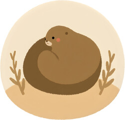 땅속굴에서겨울잠자는마멋