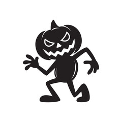 Shadowed Jack Halloween Silhouette Art.