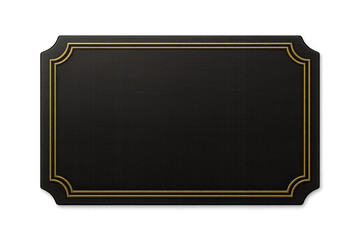 Fototapeta premium Elegant blank black plaque template with gold border
