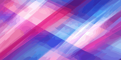 Abstract background with overlapping translucent geometric shapes in vibrant pink and blue hues.