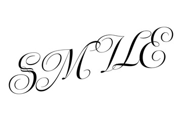 SMILE - SMILE word on white background
