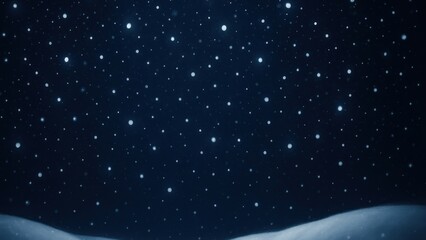 Fototapeta premium Serene snowy night sky illustration.