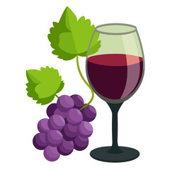 Wine and Grapes Vector