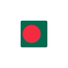 Square flag of Bangladesh with rounded corners vector illustration. Perfect for educational materials, travel content, and national representation design projects