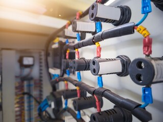 Industrial electrical panel system with indicator  port  machine 