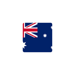 Square flag of Australia with rounded corners vector illustration. Perfect for educational materials, travel content, and national representation design projects