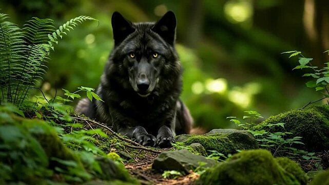 Black Northwestern wolf (Canis lupus occidentalis)