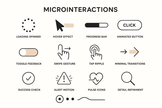 Color motion professional ui dynamic spinner ripple icon hover composition button vector