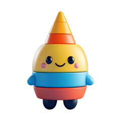 Adorable Stackable Toy Character with Happy Face.