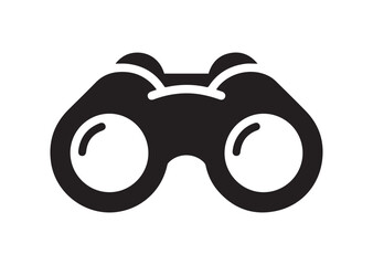 Binoculars icon, Binoculars silhouette vector