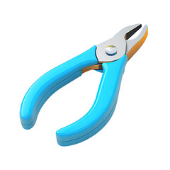 Bright Blue Handle Pliers with Metal Jaws.