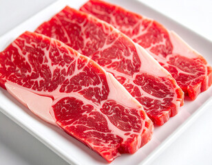 Sliced Wagyu Beef with Marbling for Shabu-Shabu or Sukiyaki