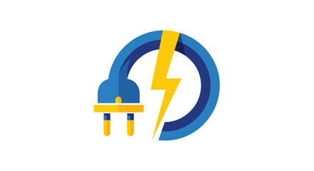 Electric plug and lightning bolt logo representing energy and power.