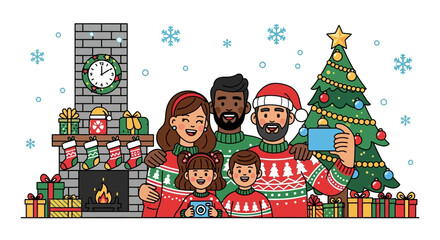 santa claus and christmas tree