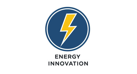 Energy Innovation Symbol with Lightning Bolt in Circle.
