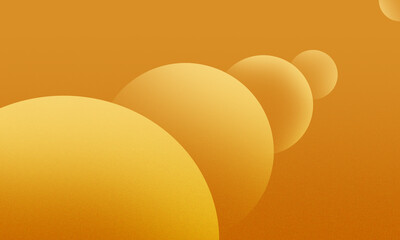 Abstract orange spheres in a row with soft lighting