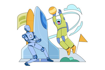 Astronaut and Robot AI Collaboration in Space