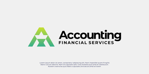 letter A logo, Accounting Financial Services logo idea