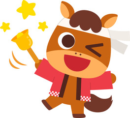 法被を着た馬のキャラクター