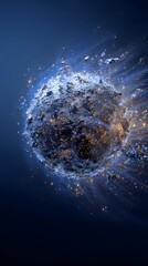 Explosive Cosmic Event with Bright Sparks and Flying Debris