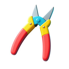 Colorful Garden Shears with Red Yellow and Blue Accents.