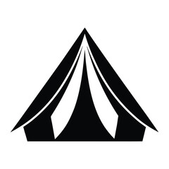 Fototapeta premium Tent Silhouette Simple Clean Centered Logo Vector Illustration