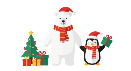 snowman and christmas tree