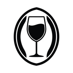 Wine Glass Silhouette Clean Bold Sleek Vector Illustration