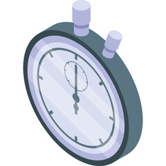 Vintage Stopwatch Timer Isolated on Transparent Background for Time Measurement and Competition Graphics