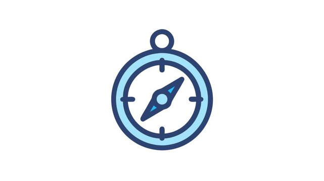 Simple compass icon illustration on White Background visual asset