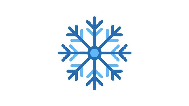 Blue snowflake graphic design on White Background Animation image