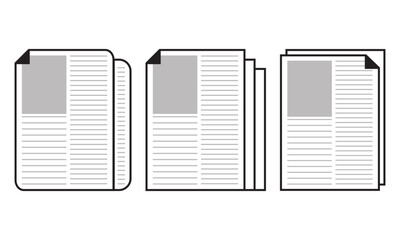 Flat Document Icon Set – Paper and Report Illustration