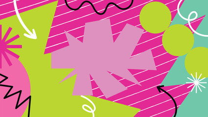 Vector colorful abstract geometric frame background for kids and students