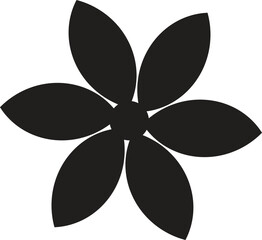 Simple Black Floral Design Element