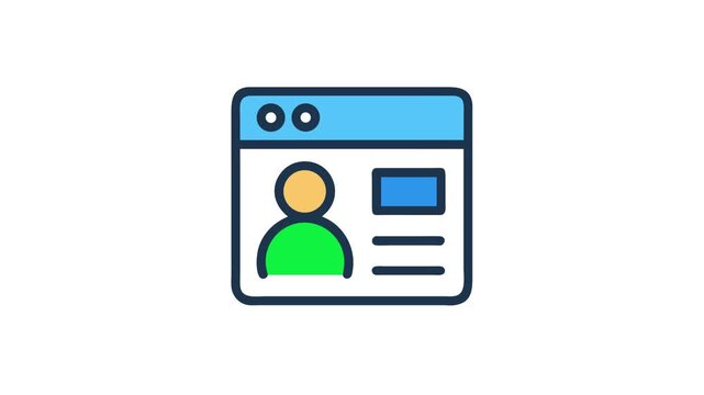 Digital avatar in a browser frame with minimalist design