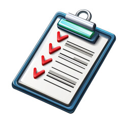Digital Clipboard with Red Checkmarks and ToDo List.