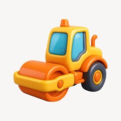 Naklejka premium Colorful cartoon steamroller illustration.