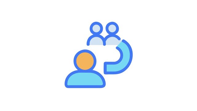 Customer referral program symbol with a flat design style