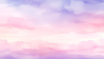 Obraz premium A watercolor gradient of dusty pink and purple, creating a dreamy and abstract sky-like background.