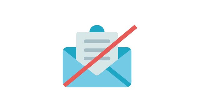 No email flat design icon on White Background