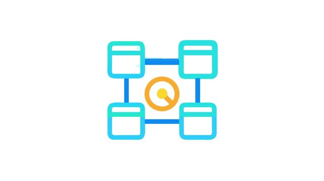 Abstract network diagram showing data flow between nodes