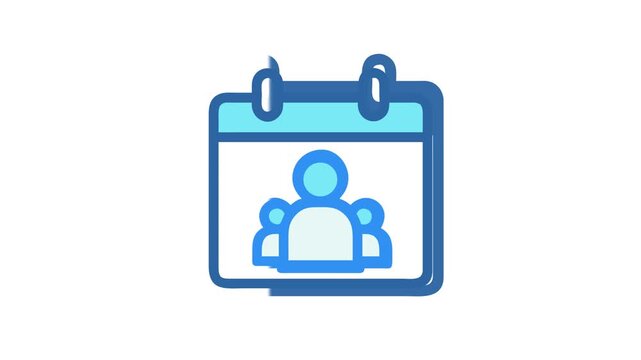Calendar icon illustrating scheduled meetings with multiple attendees