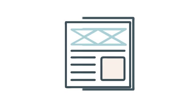 Stylized web page icon in shades of blue and beige