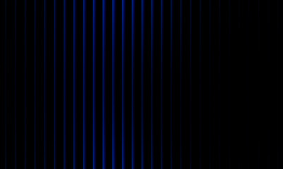 Fototapeta premium Abstract blue wave light pattern with glowing vertical gradient lines on black background, futuristic energy pulse digital design illustration