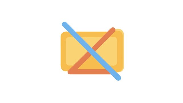 Flat design blocked message notification icon over black backdrop