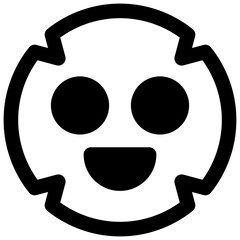 Facial mask. Outlined stroke vector icon with black-filled details.