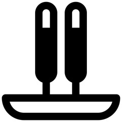 Incense. Outlined stroke vector icon with black-filled details.