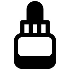 Essential oil. Outlined stroke vector icon with black-filled details.